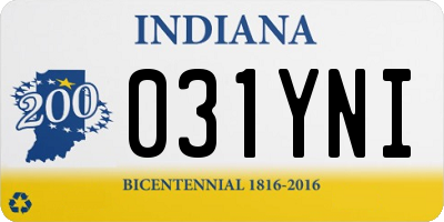 IN license plate 031YNI