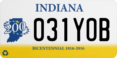 IN license plate 031YOB