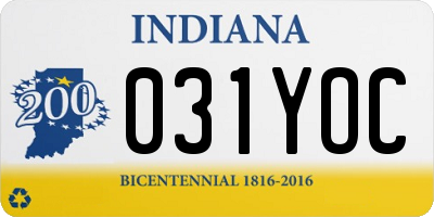 IN license plate 031YOC