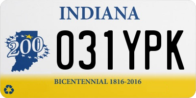 IN license plate 031YPK