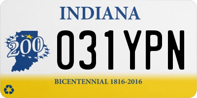 IN license plate 031YPN
