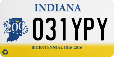 IN license plate 031YPY