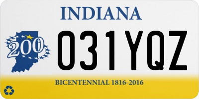 IN license plate 031YQZ