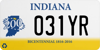 IN license plate 031YR