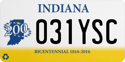 IN license plate 031YSC