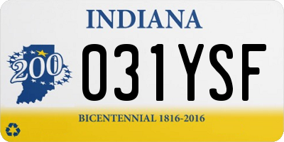 IN license plate 031YSF