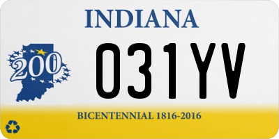 IN license plate 031YV