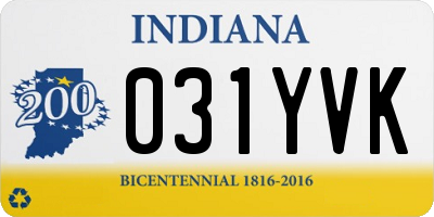 IN license plate 031YVK