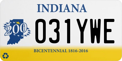 IN license plate 031YWE
