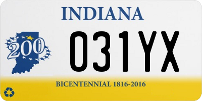 IN license plate 031YX