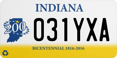 IN license plate 031YXA