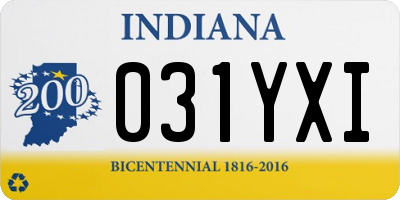 IN license plate 031YXI