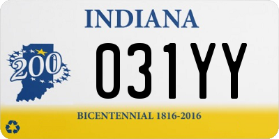 IN license plate 031YY