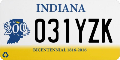 IN license plate 031YZK