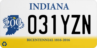 IN license plate 031YZN