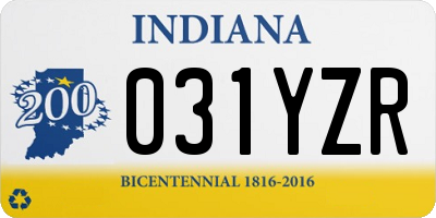 IN license plate 031YZR