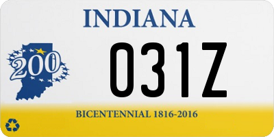 IN license plate 031Z