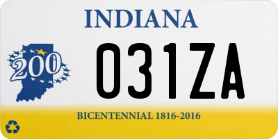IN license plate 031ZA