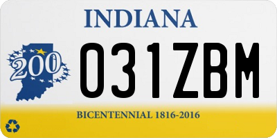 IN license plate 031ZBM