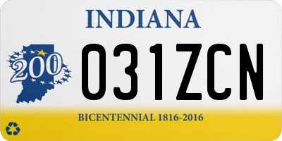 IN license plate 031ZCN