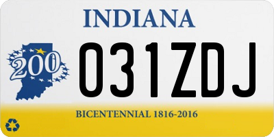 IN license plate 031ZDJ