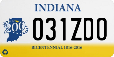 IN license plate 031ZDO