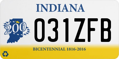 IN license plate 031ZFB