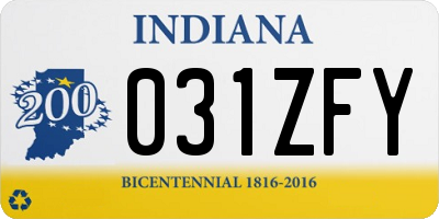 IN license plate 031ZFY
