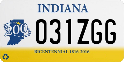 IN license plate 031ZGG