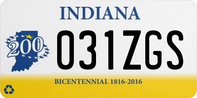 IN license plate 031ZGS