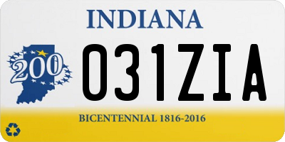 IN license plate 031ZIA