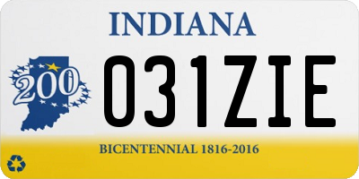 IN license plate 031ZIE