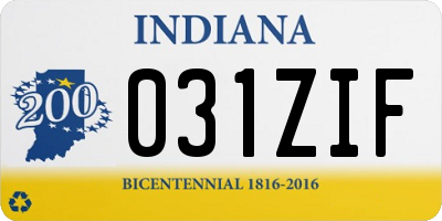 IN license plate 031ZIF