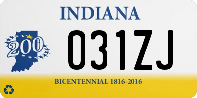 IN license plate 031ZJ