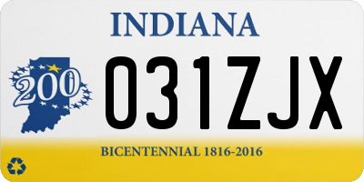 IN license plate 031ZJX