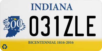 IN license plate 031ZLE