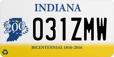IN license plate 031ZMW