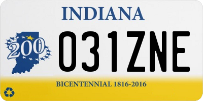 IN license plate 031ZNE
