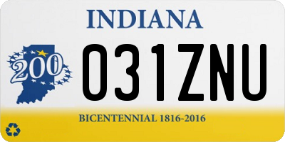 IN license plate 031ZNU