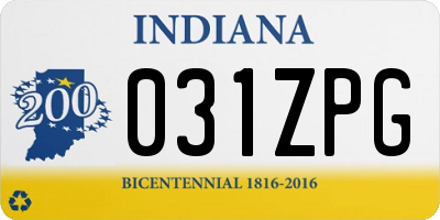 IN license plate 031ZPG