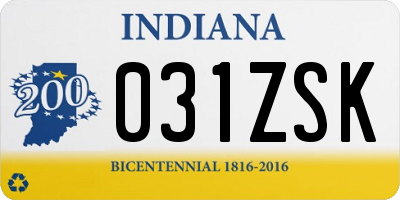 IN license plate 031ZSK