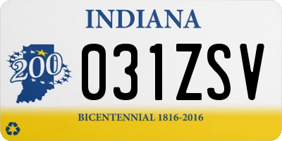IN license plate 031ZSV