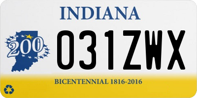 IN license plate 031ZWX