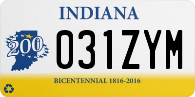 IN license plate 031ZYM