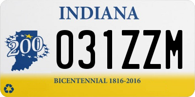 IN license plate 031ZZM