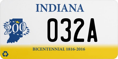 IN license plate 032A