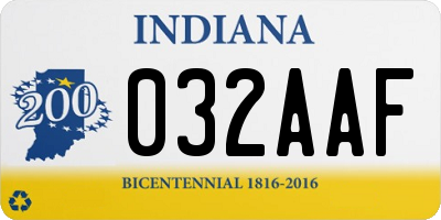 IN license plate 032AAF