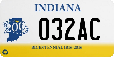 IN license plate 032AC