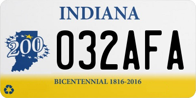 IN license plate 032AFA