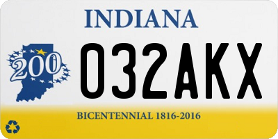 IN license plate 032AKX